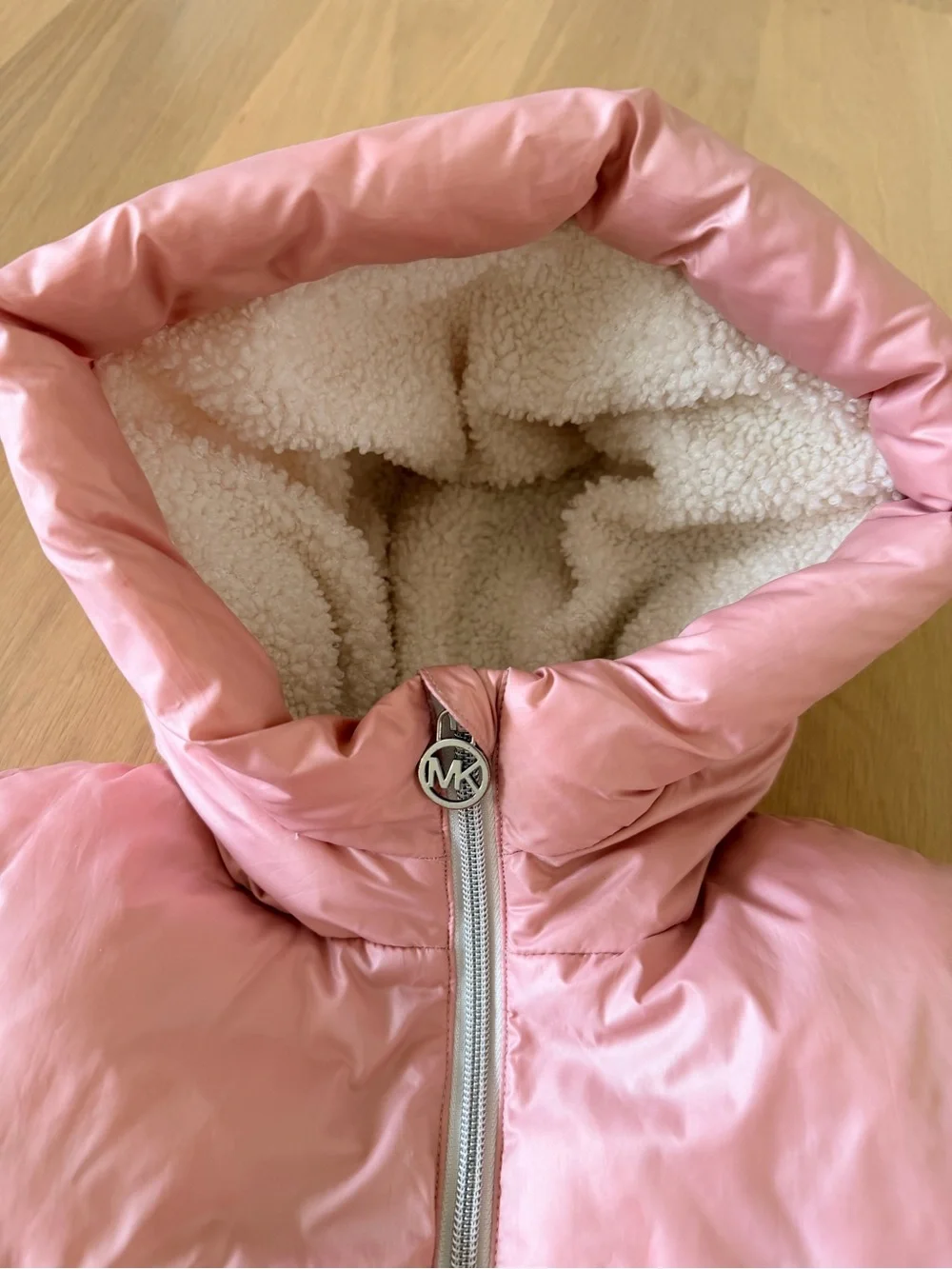 Girls Pinks Michael Koors Puffer Jacket with Sherpa Trim - Kids